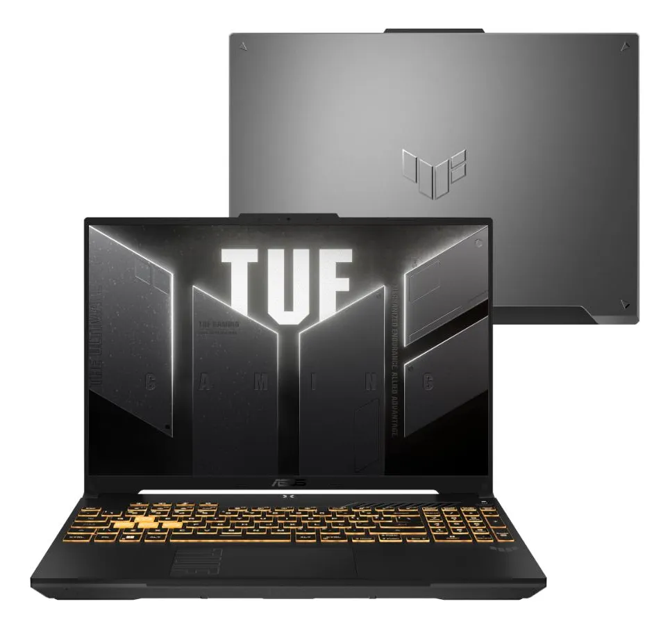 Notebook Gamer ASUS TUF Gaming F16 preto com teclado iluminado